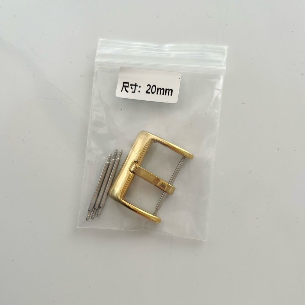 Gold Watch Buckle with Pins Watch Band Replacement Buckle -Gold 20mm